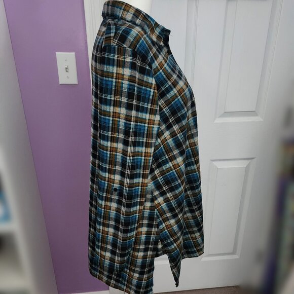 Orange Fashion Village Plaid Long Sleeve Button Up Shirt - Picture 4 of 10